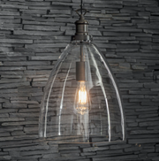 Hoxton Large Glass Bullet Pendant Light (Antique Bronze or Satin Nickel)